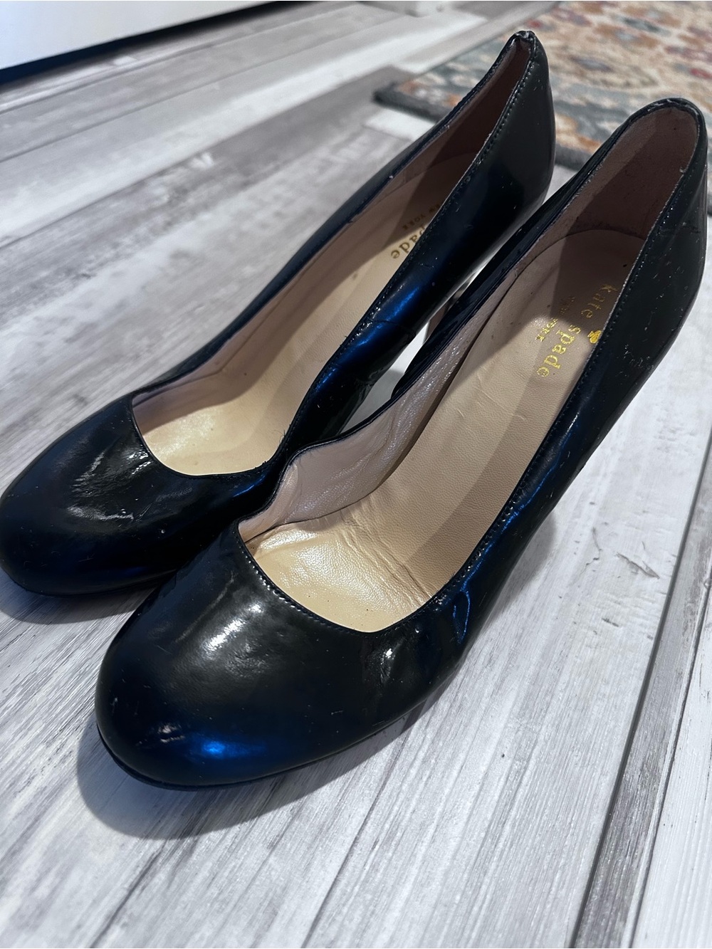 Kate spade Black Patent Leather Round-Toe Pumps